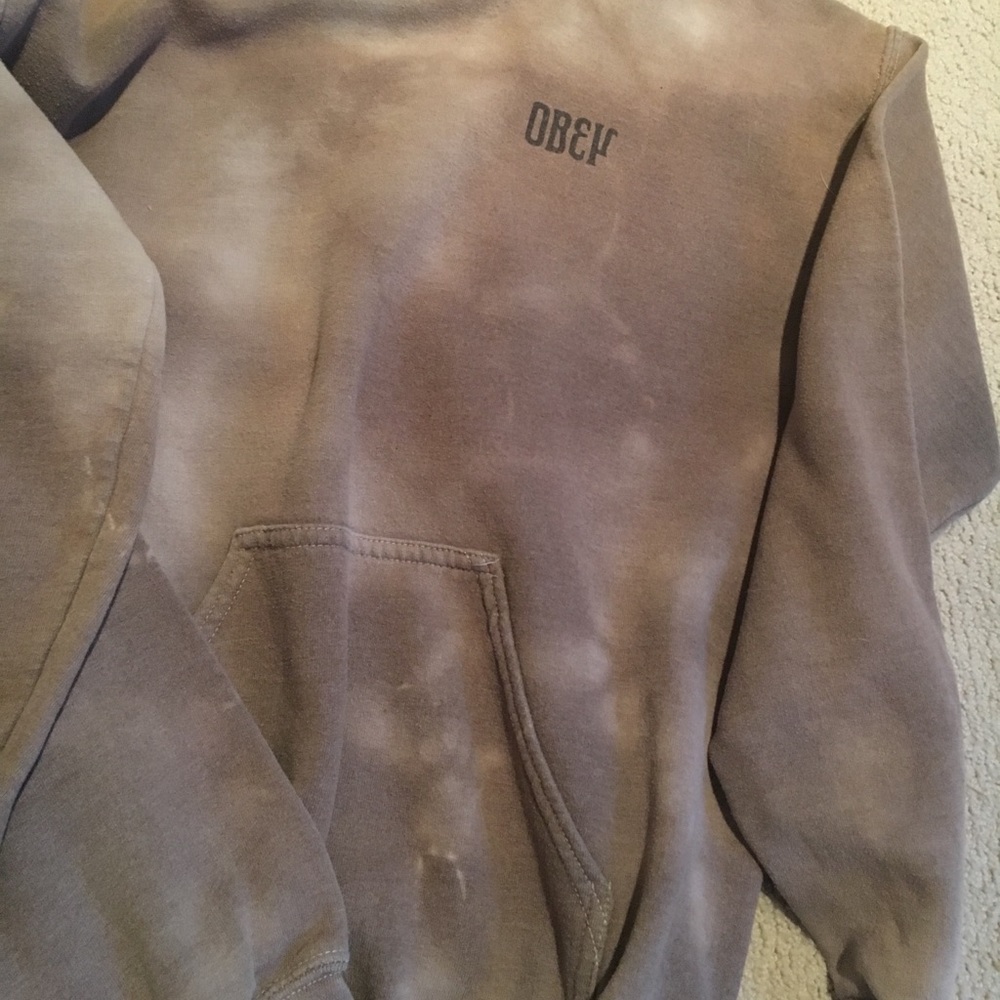 Faded green and gray obey sweatshirt